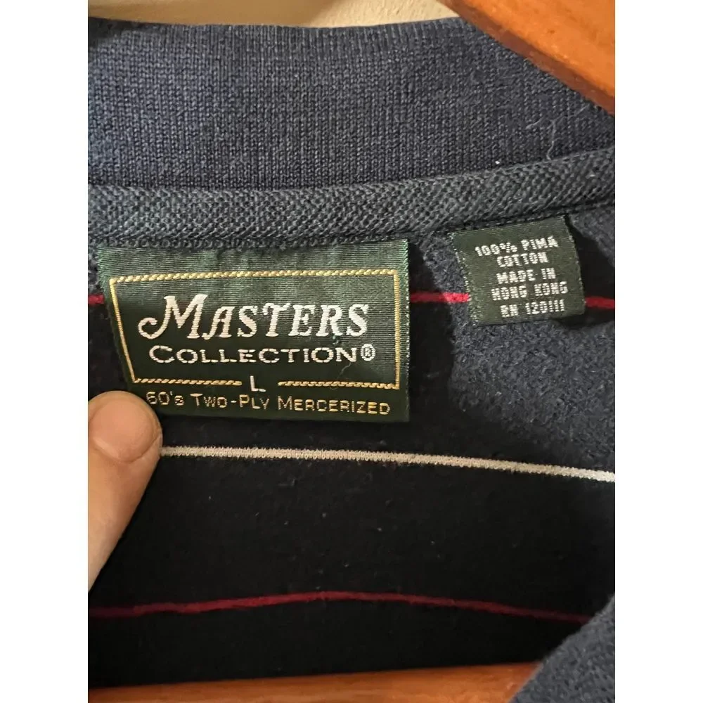 Masters Striped Polo Golf Shirt‎ - Mens Large